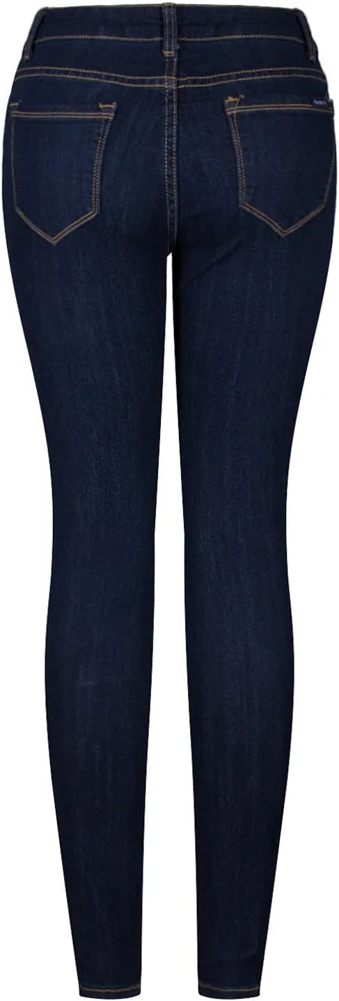 2LUV Women's Stretchy 5 Pocket Dark Denim Skinny Jeans