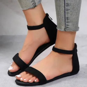 Ava – Stylish Women's Summer Sandals with Back Zipper