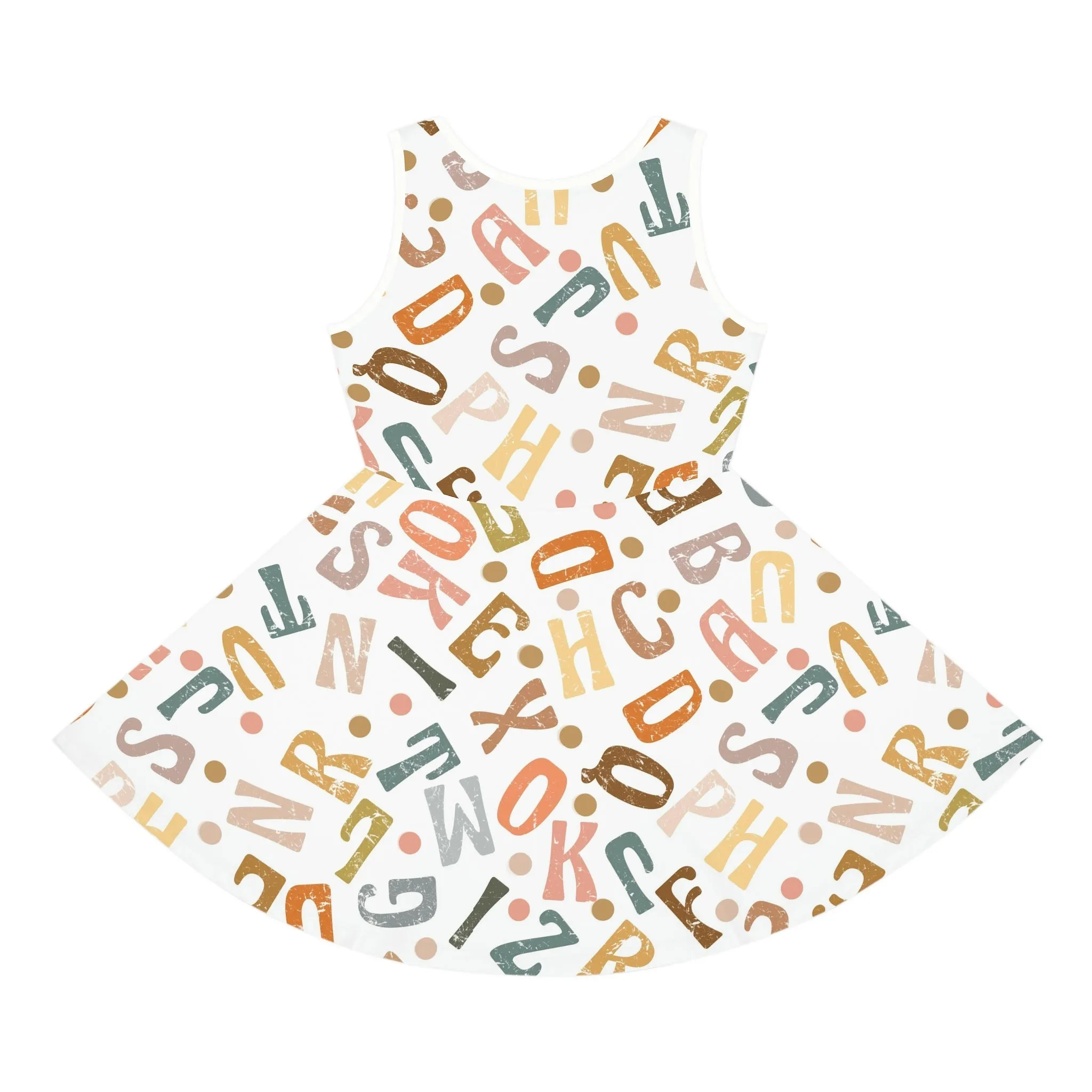 Boho Alphabet Girls' Sleeveless Sundress