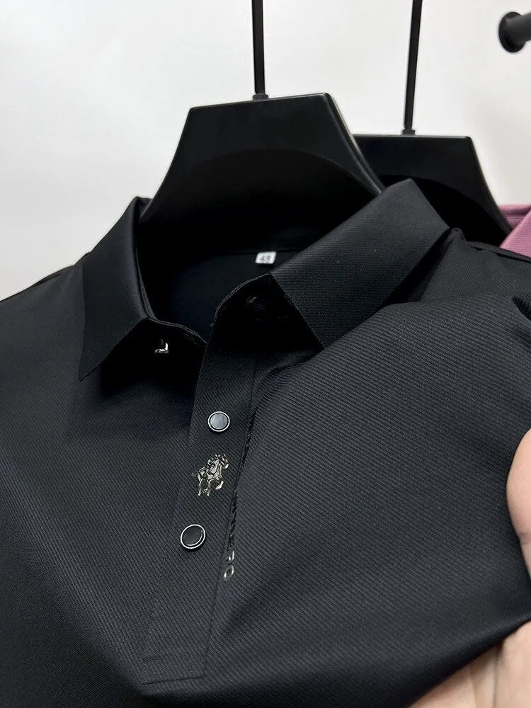 Breathable Solid Color Polo Shirt