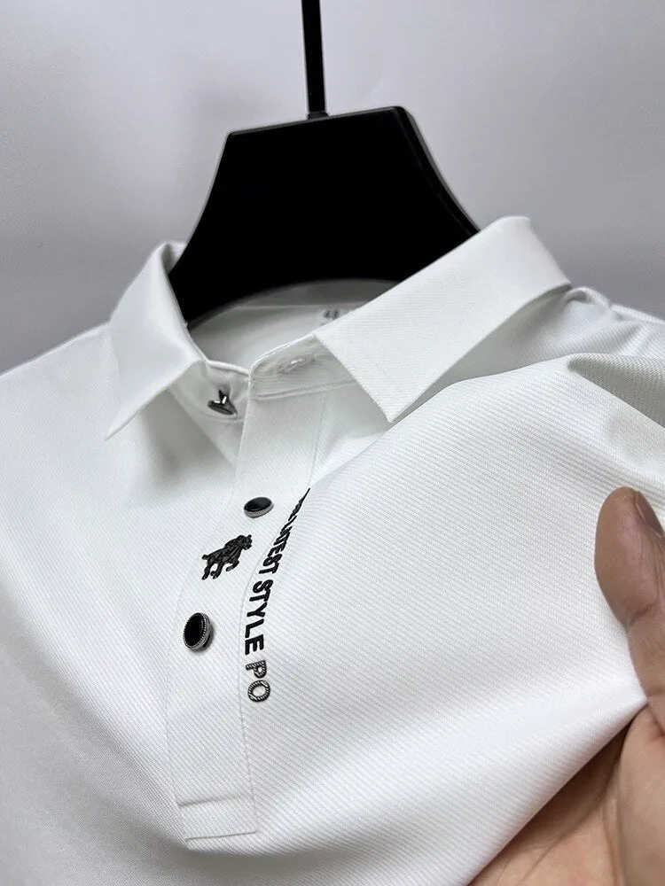 Breathable Solid Color Polo Shirt
