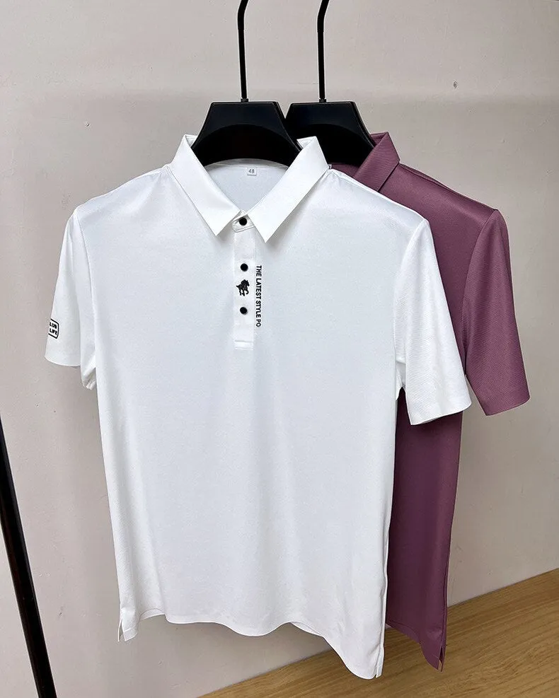 Breathable Solid Color Polo Shirt