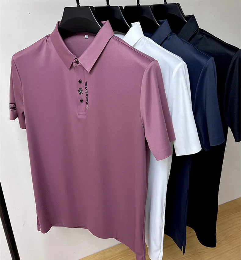 Breathable Solid Color Polo Shirt