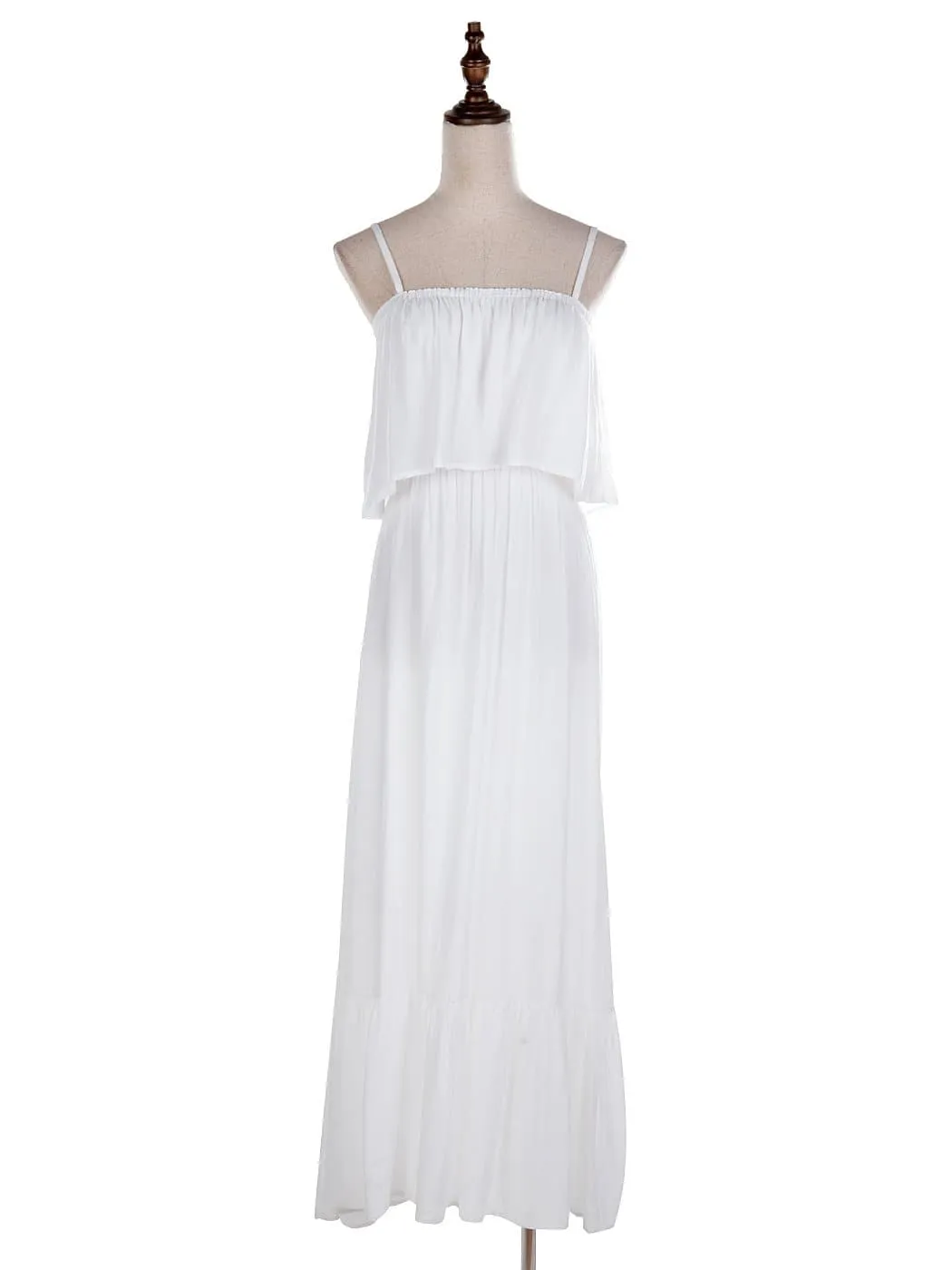 Casual Boho Spaghetti Strap Flowy Maxi Dress