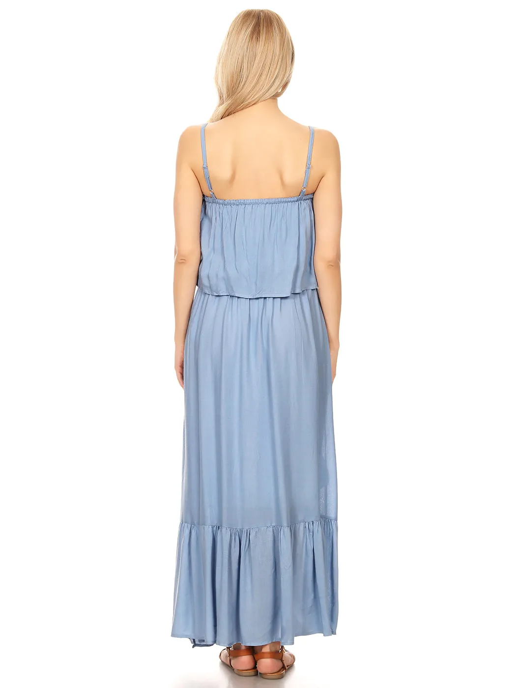 Casual Boho Spaghetti Strap Flowy Maxi Dress