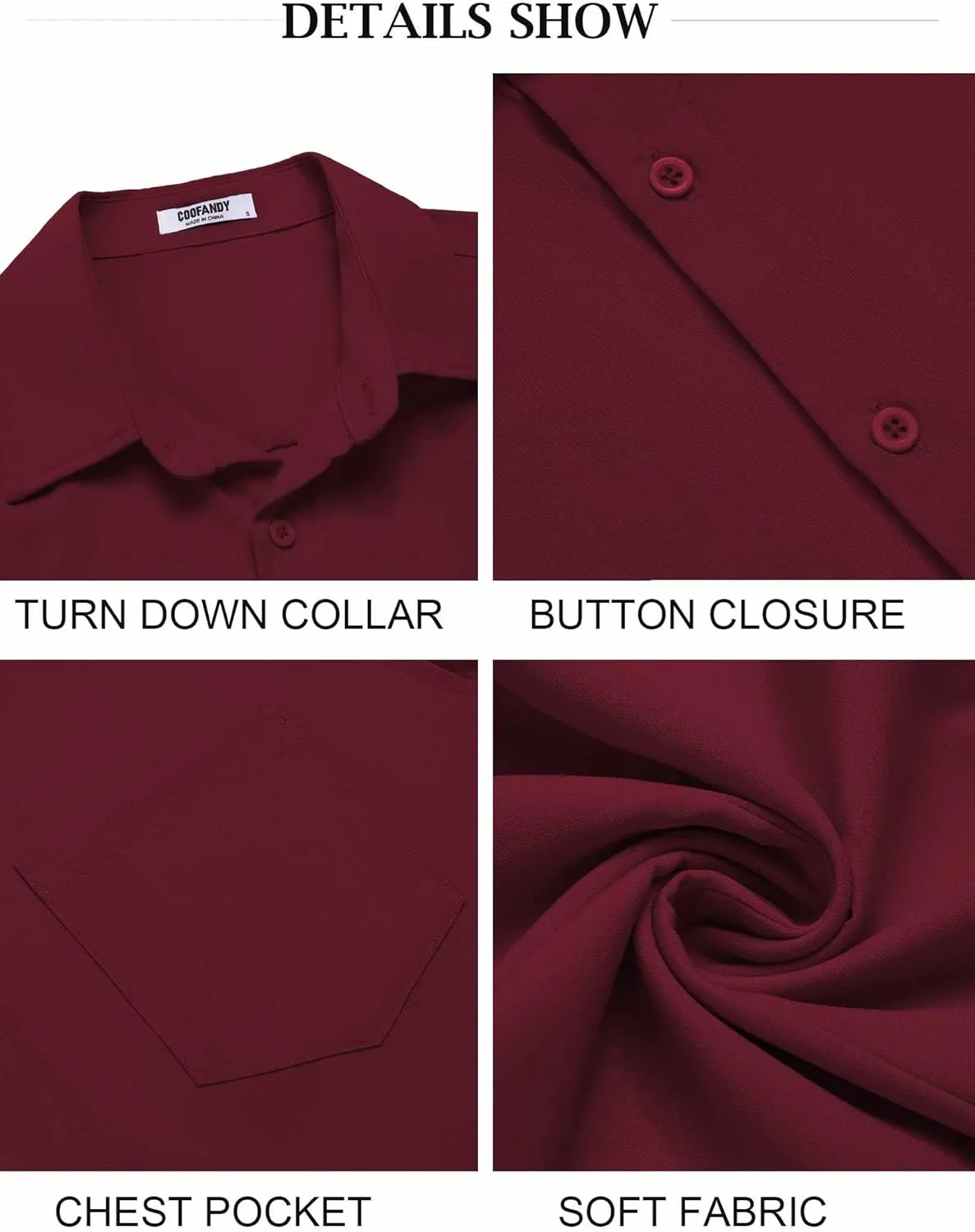 COOFANDY Men's Button Down Shirts Short Sleeve Casual Summer Shirts Beach Wedding Shirt with Pocket