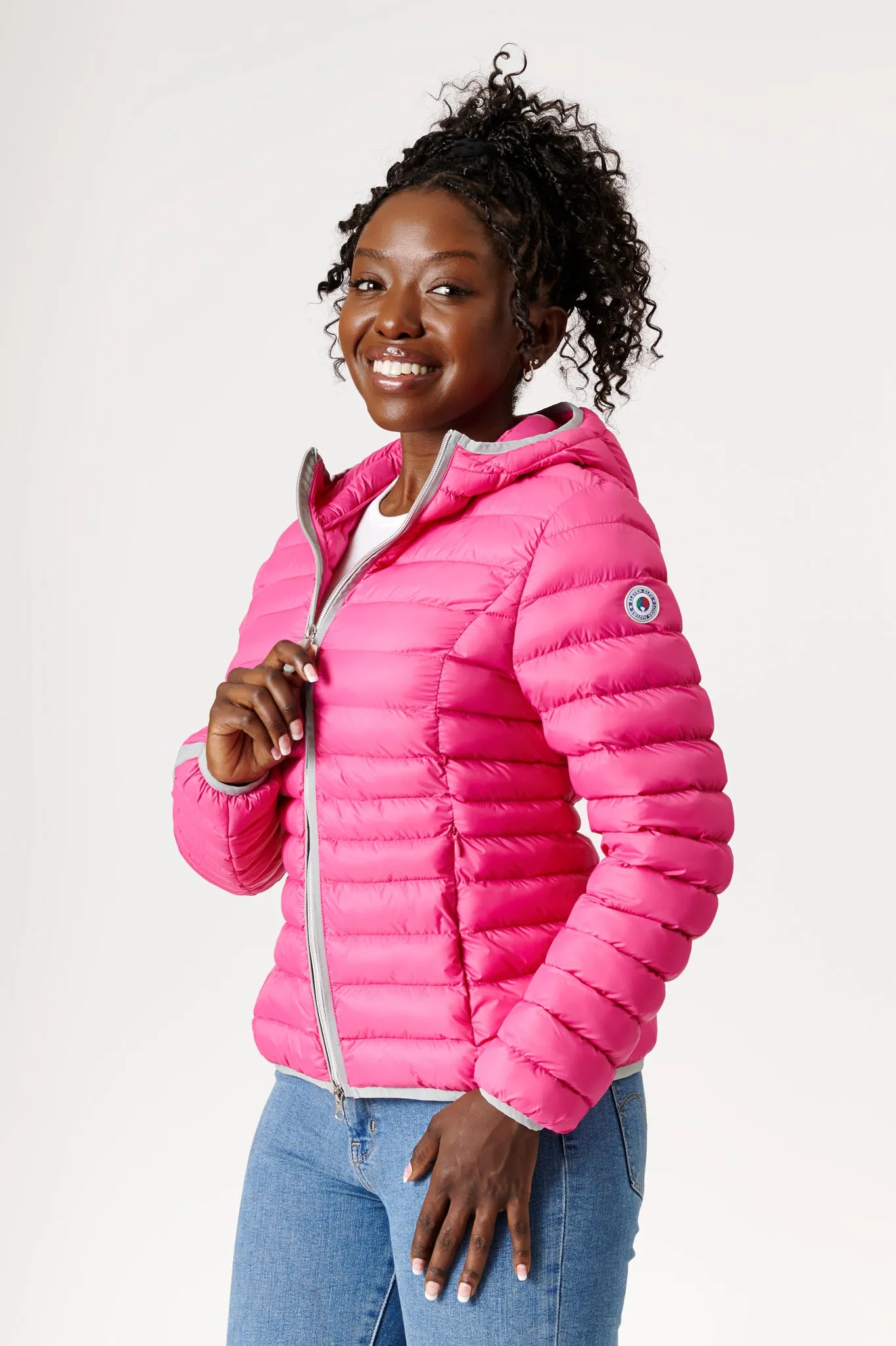 Elfy Vegan Down Short Jacket | Rose Pink