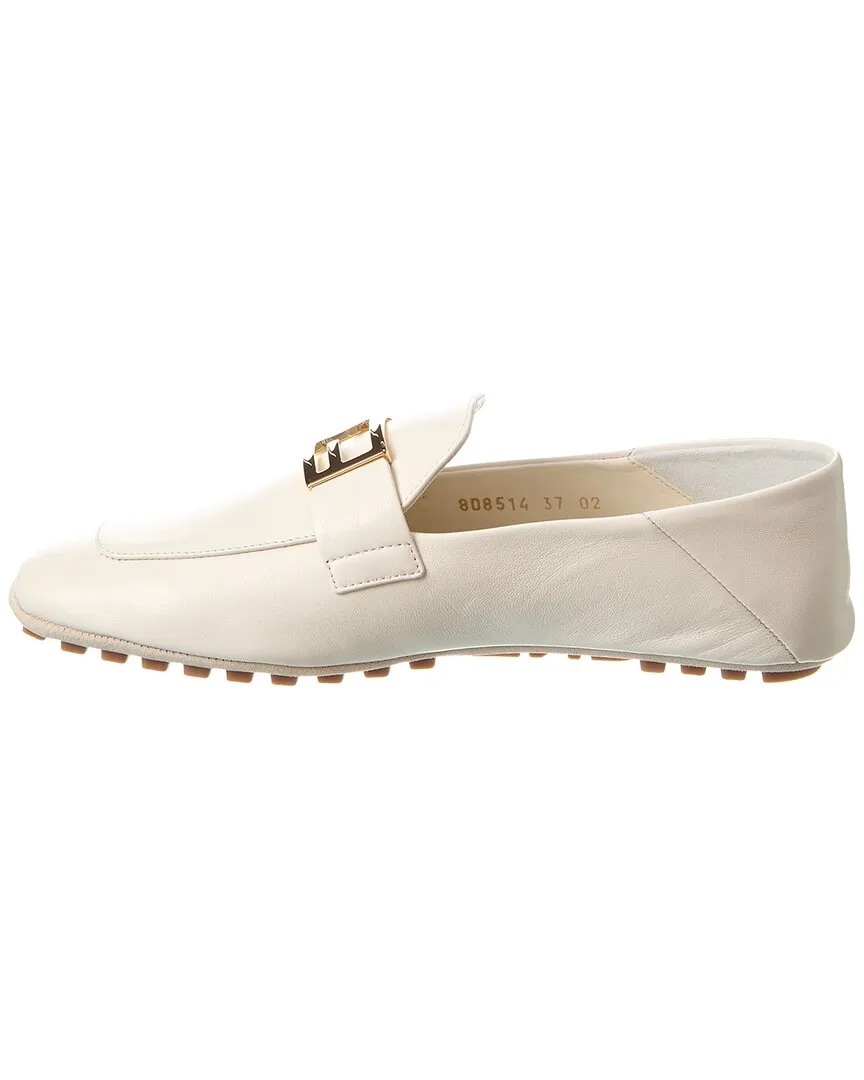FENDI Baguette Logo Leather Loafer