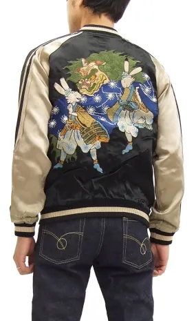 Hanatabi Gakudan Men's Japanese Souvenir Jacket Japanese Lions Dance Sukajan Script SSJ-014