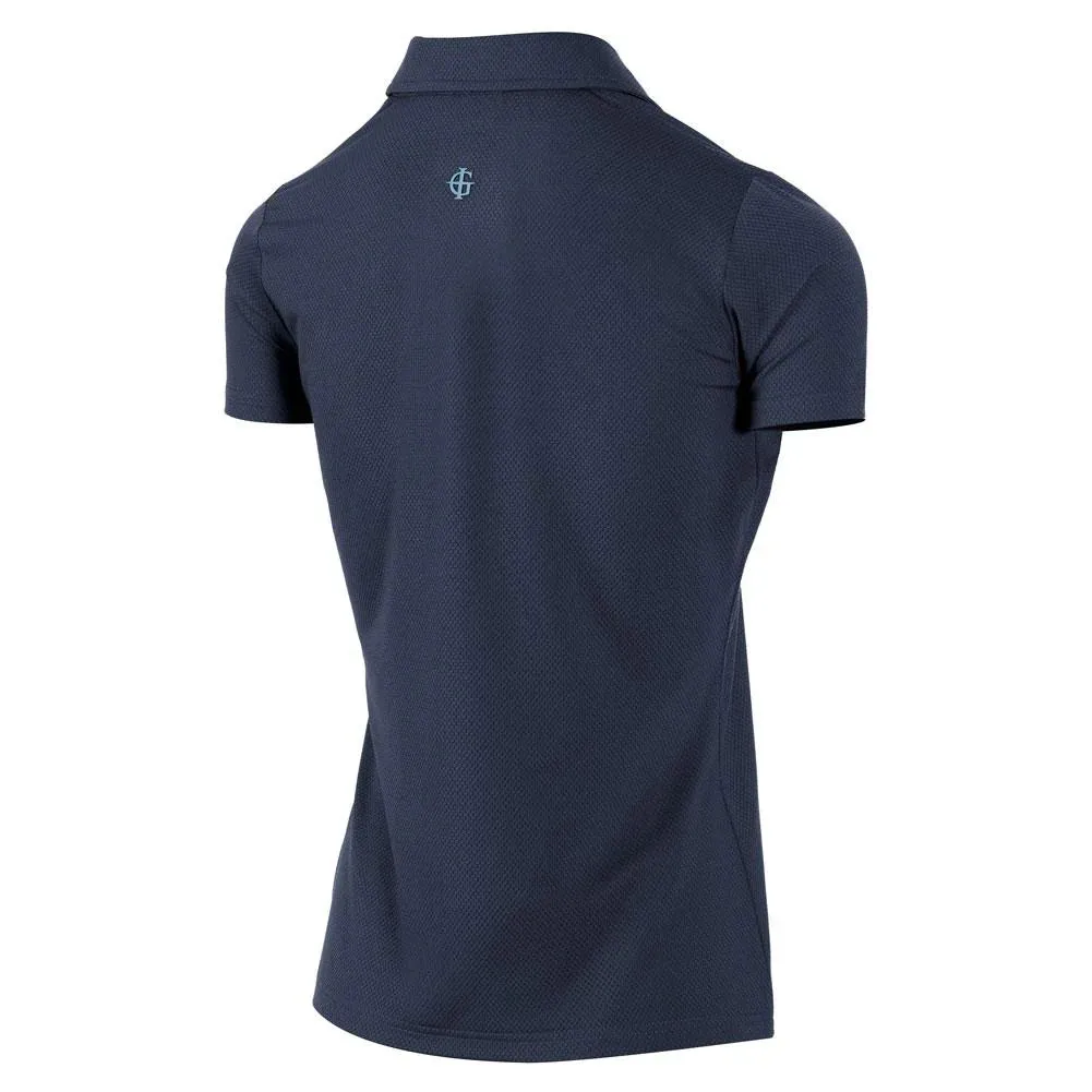 Island Green Honeycomb Jacquard UV Protection Polo Shirt  Navy