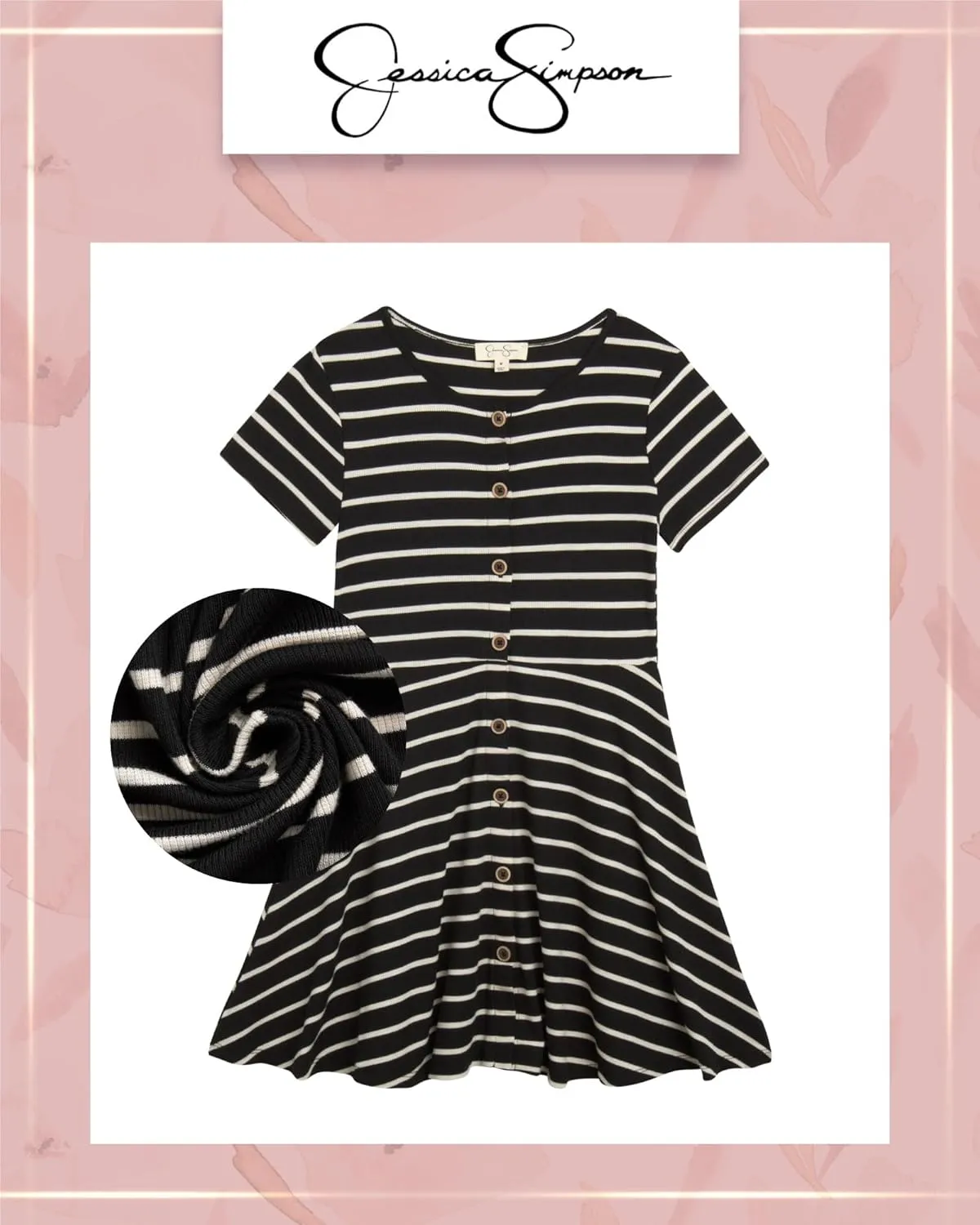 Jessica Simpson Girls' Dress - Lightweight Ruffle Sleeve Sundress - Casual Midi Summer Dress for Girls (4-16)