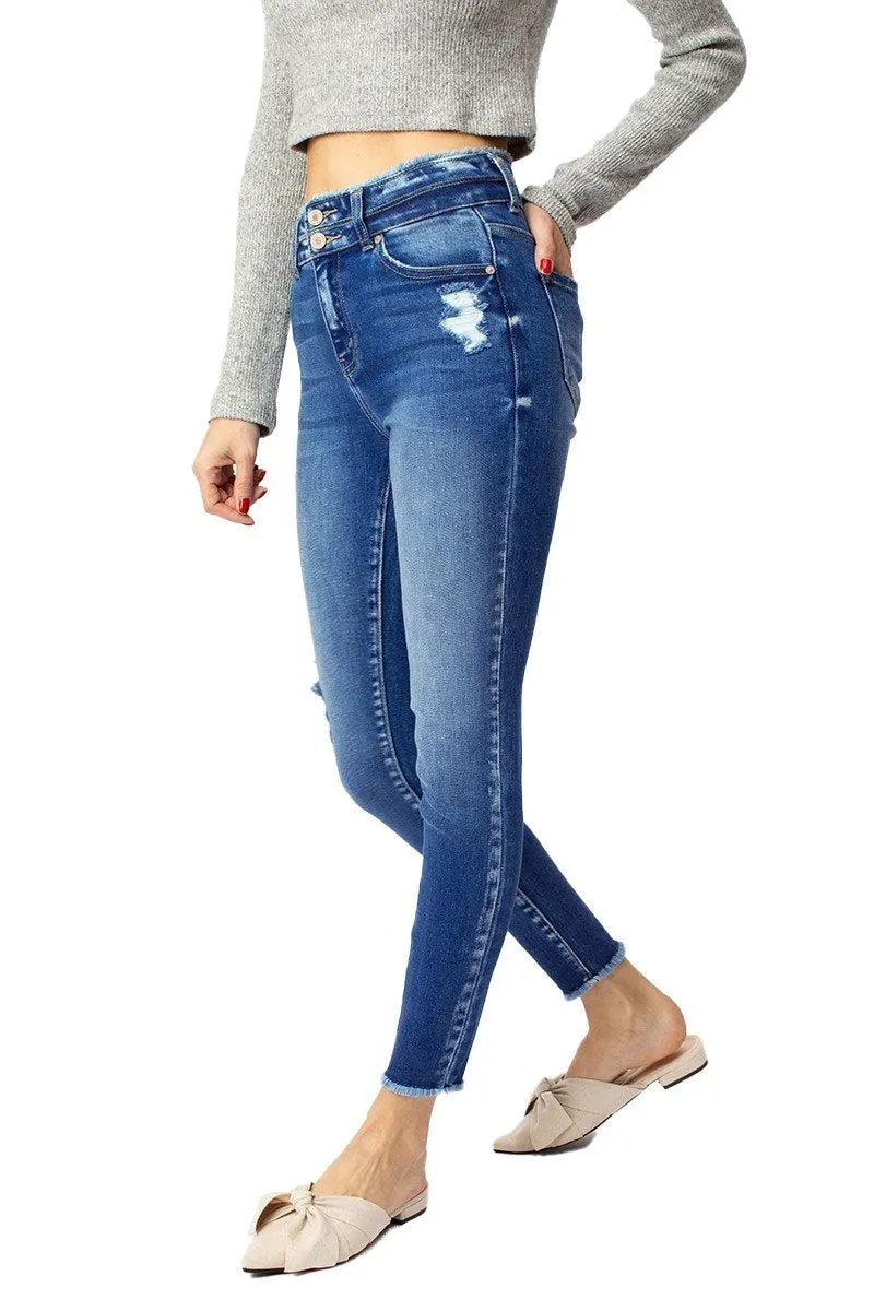 Kancan - Women's High Rise Ankle Skinny Jeans - KC7317