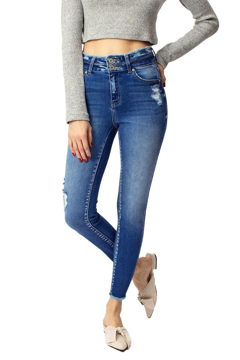 Kancan - Women's High Rise Ankle Skinny Jeans - KC7317