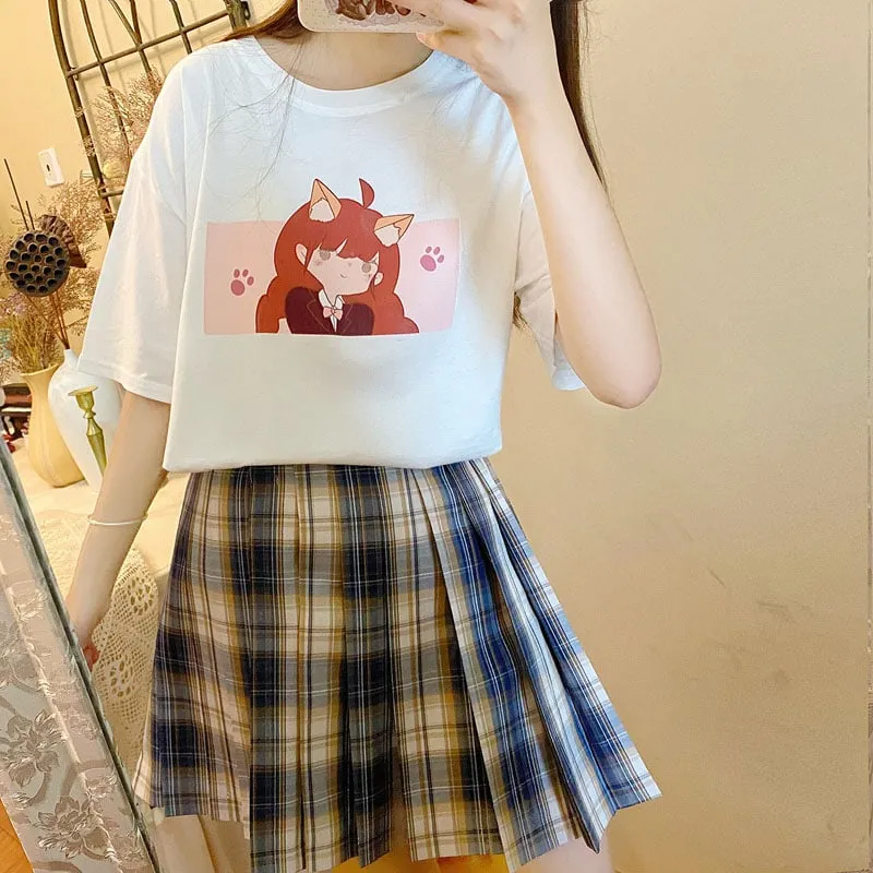 Kawaii Anime Printed Soft Girl T-shirt