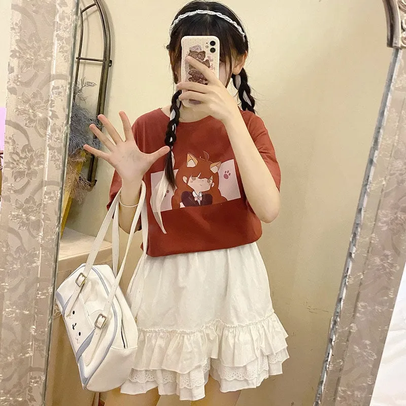 Kawaii Anime Printed Soft Girl T-shirt