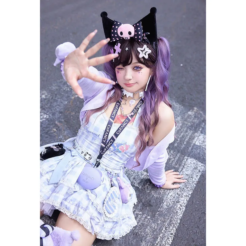 Kuromi Frill Hem Sun Protection Purple Hooded Jacket