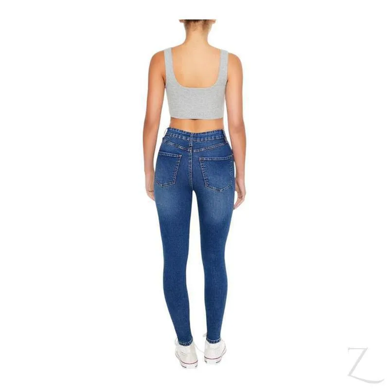 Ladies Super Stretchy Super Skinny Strong Denim Jeans | Plain | "Fele"