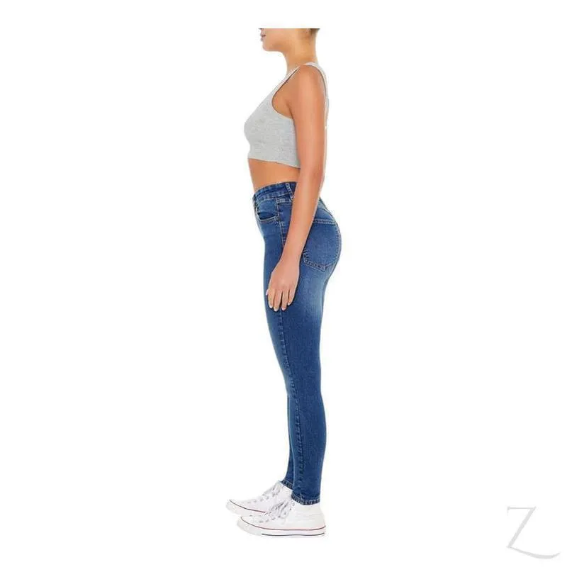 Ladies Super Stretchy Super Skinny Strong Denim Jeans | Plain | "Fele"