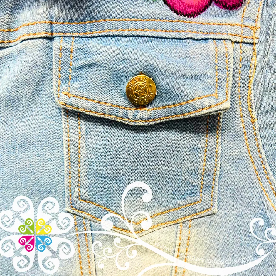 Light Blue Chiapas Embroidered Jean Jacket