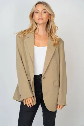 Long Sleeve Solid Woven Blazer