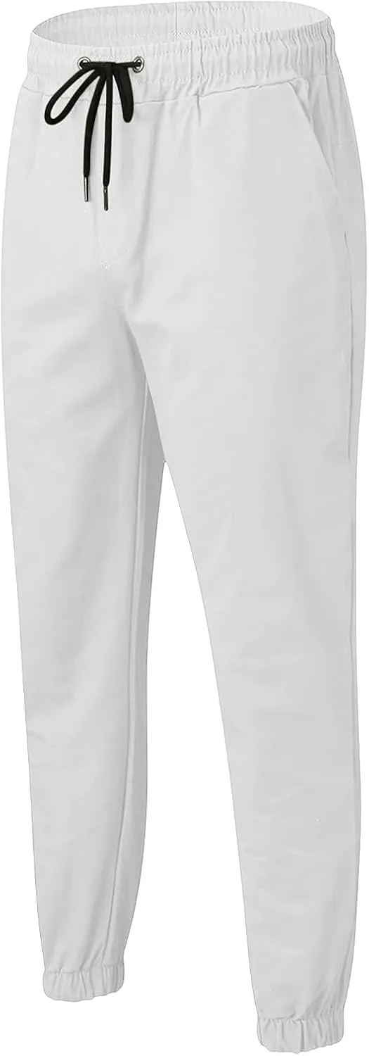 Men's Cargo Joggers Pants Casual Elastic Waist Drawstring Stretch Relaxed Fit Work Pants Tapered Sweatpants