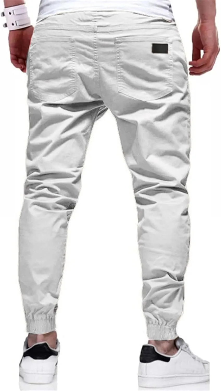 Men's Cargo Joggers Pants Casual Elastic Waist Drawstring Stretch Relaxed Fit Work Pants Tapered Sweatpants