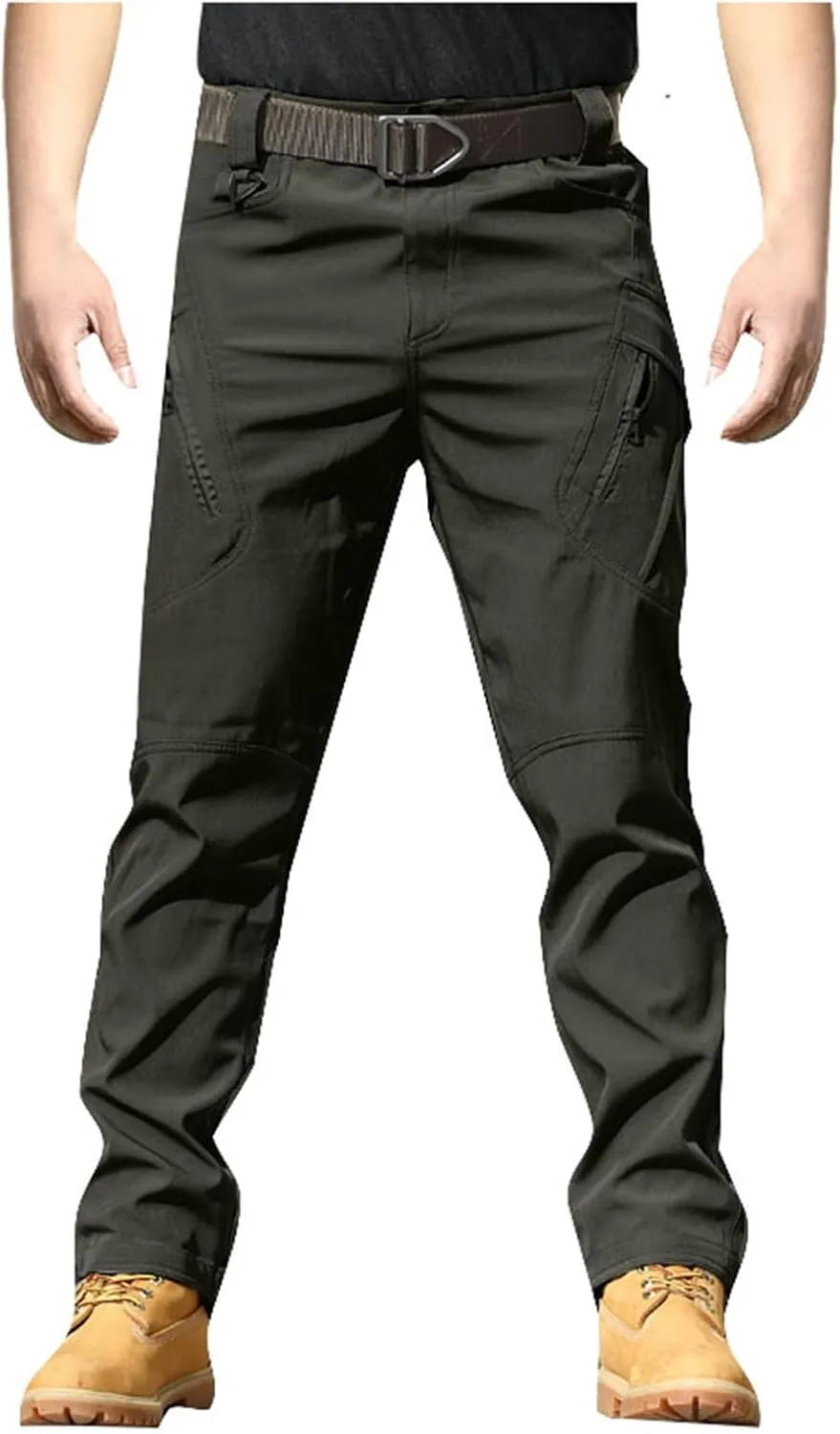 Men's Lightweight Cargo Pants Straight Leg Athletic Tactical Joggers Relaxed Fit Overalls Hiking Work Trousers