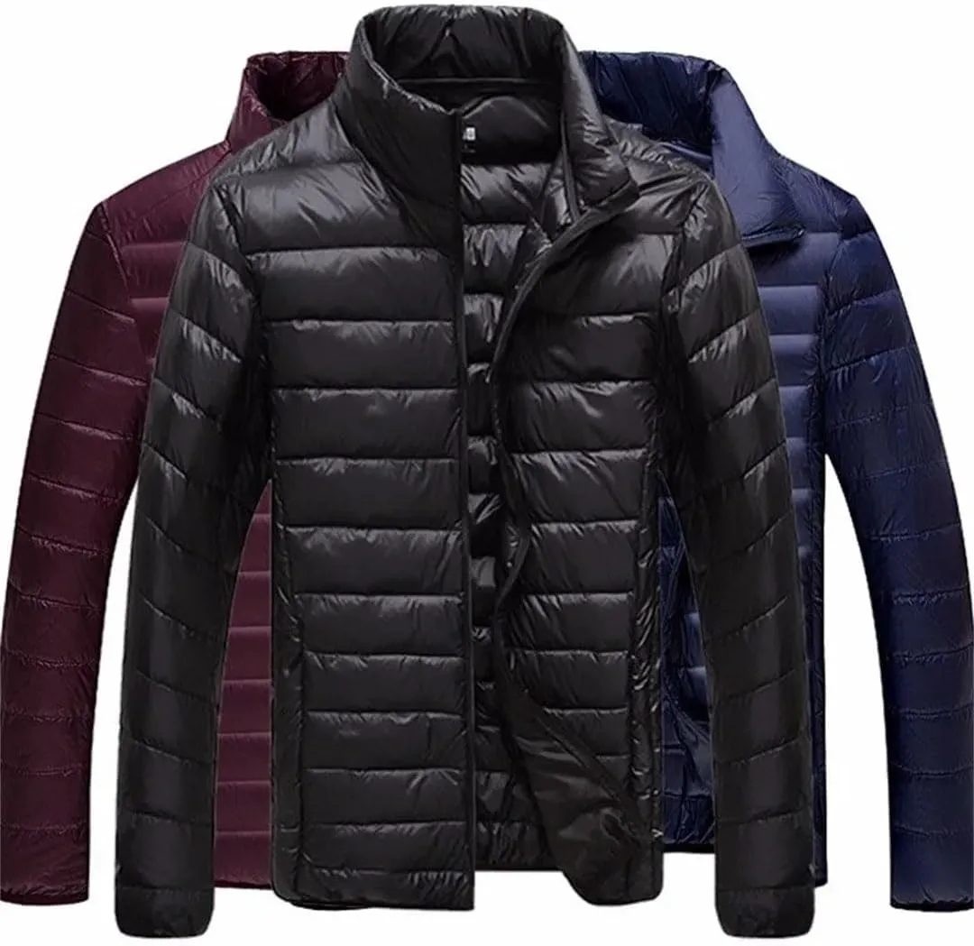 Men's Lightweight Puffer Jacket Hooded Down Jacket Men's Feather Light Down Jacket For Men Outwear Overcoat