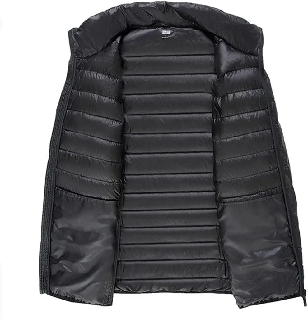 Men's Lightweight Puffer Jacket Hooded Down Jacket Men's Feather Light Down Jacket For Men Outwear Overcoat