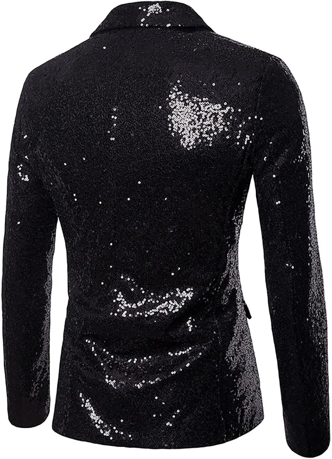 Mens Sequin Blazer Tuxedo Sparkly Metallic Wedding Prom Party Blazer Slim Fit Classic One Button Dinner Suit Tuxedo