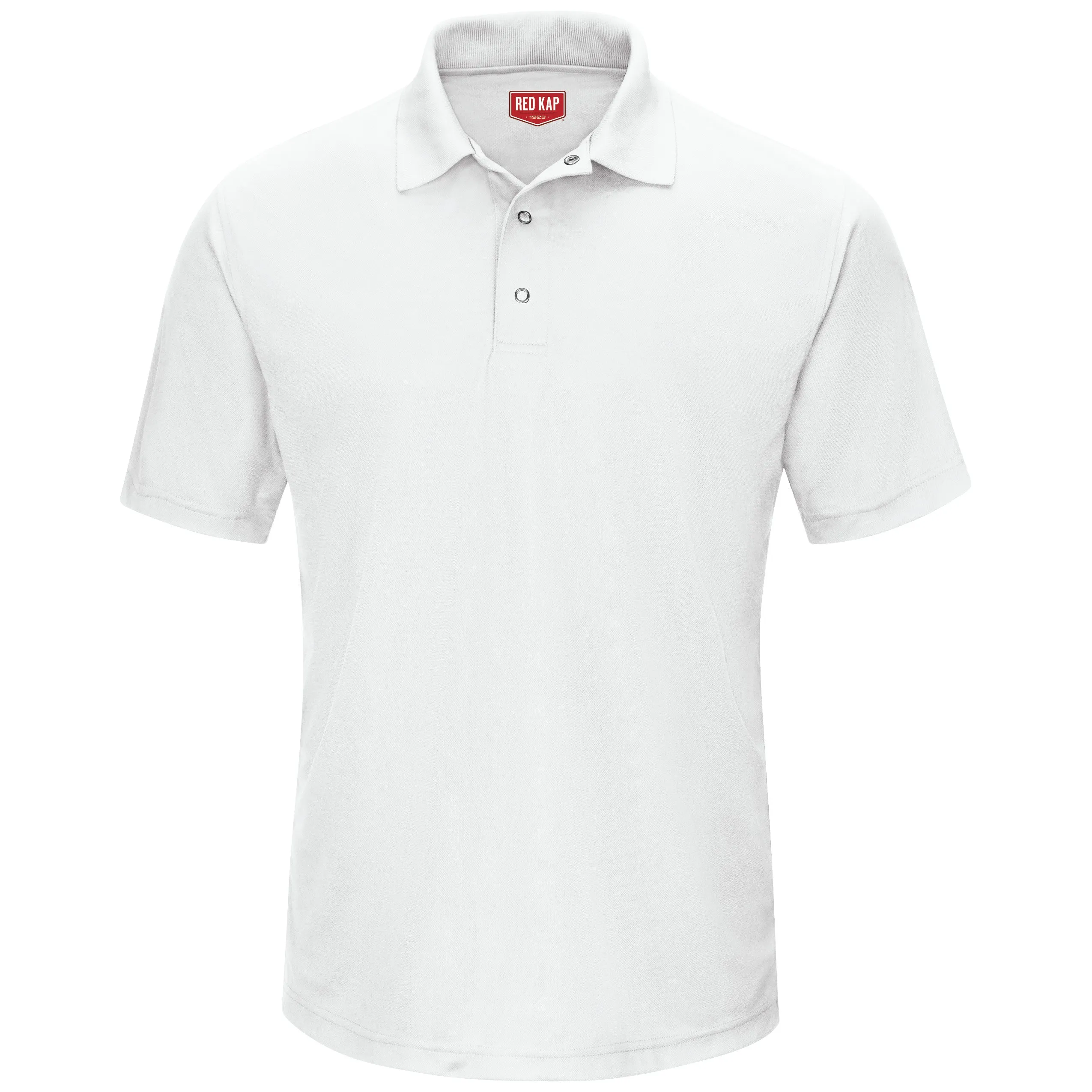 Men's Short Sleeve Performance Knit Gripper-Front Polo SK74 - White