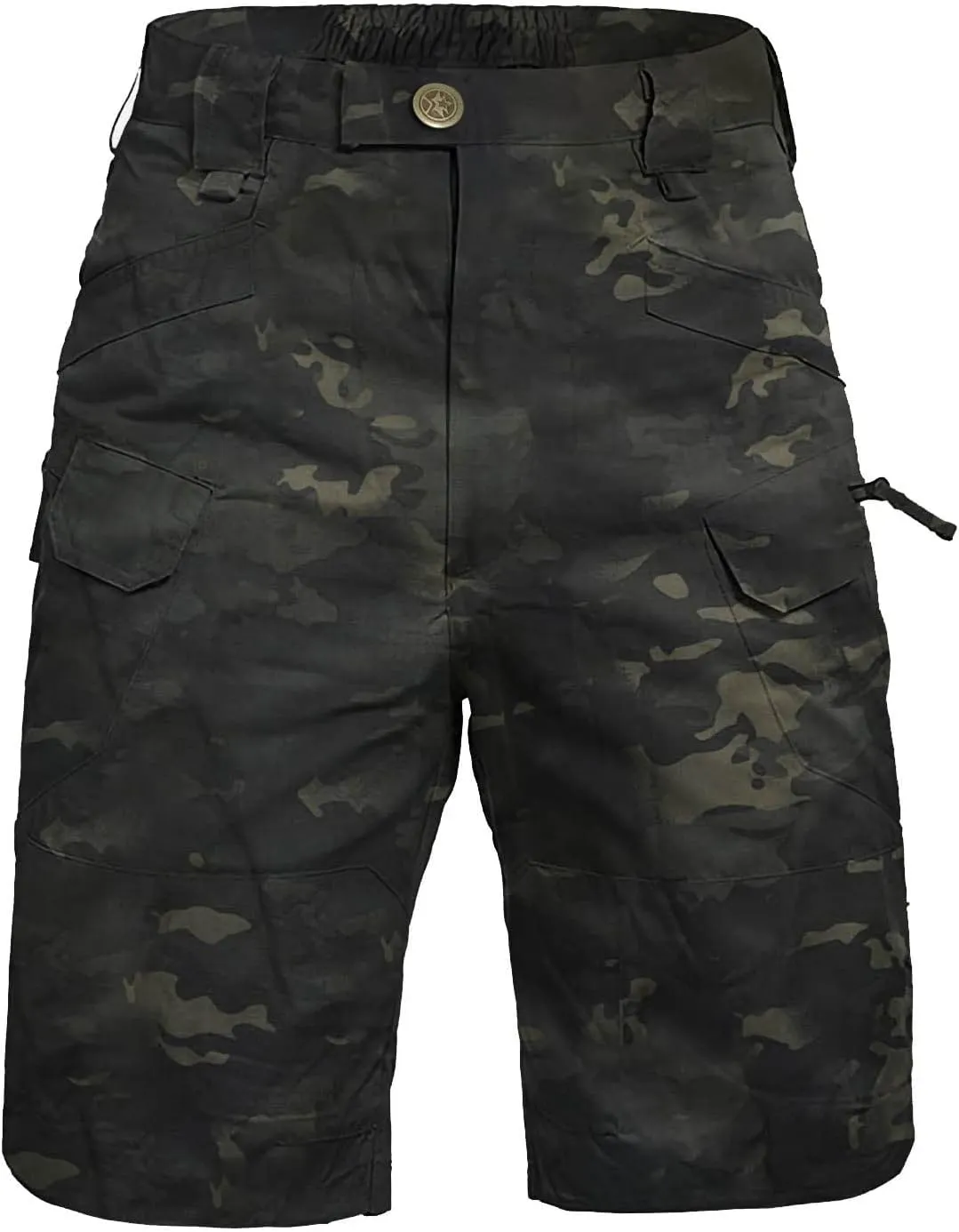 Men's Stretch Cargo Casual Elastic Waist Drawstring Lightweight Shorts Relaxed Summer Short with Multi Pockets