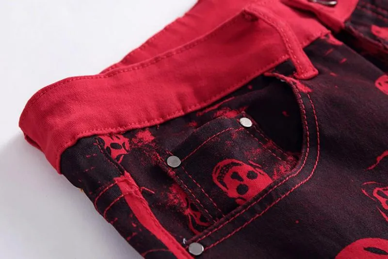 Men's Stretchy Printed Jeans | Plus Size