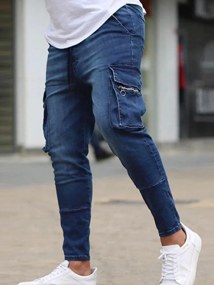 Mens Stretchy Skinny Ripped Jeans
