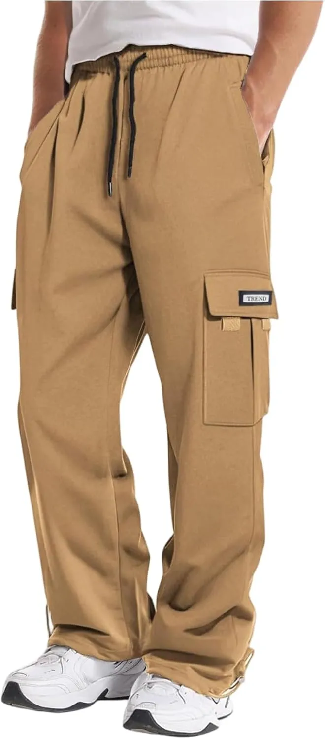 Mens Sweatpants Waist Elastic Tactical Joggers Exercise Outdoor Lightweight Relaxed Carpenter Pants