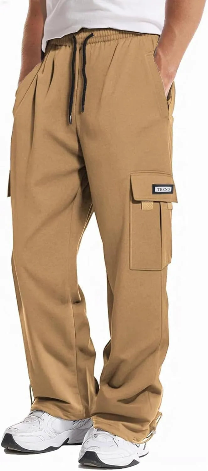 Mens Sweatpants Waist Elastic Tactical Joggers Exercise Outdoor Lightweight Relaxed Carpenter Pants
