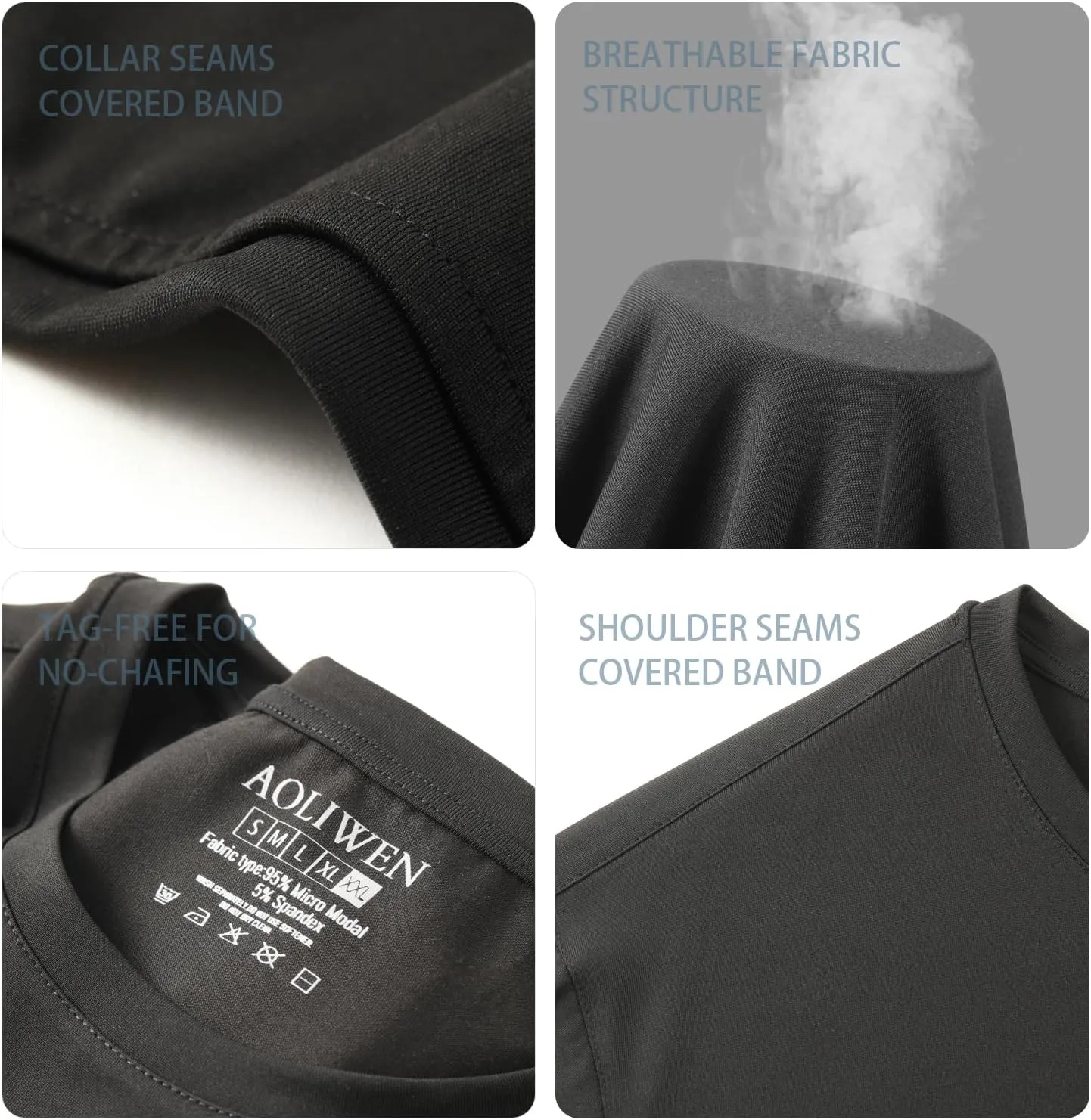 Mens T Shirt - Short Sleeve Crew Neck Soft Fitted Tees 3-Pack