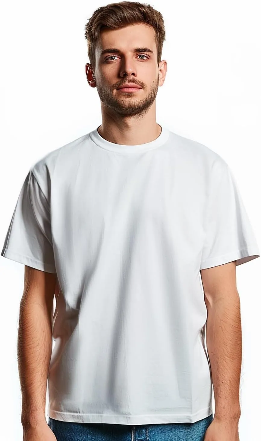 Mens T Shirt - Short Sleeve Crew Neck Soft Fitted Tees 3-Pack