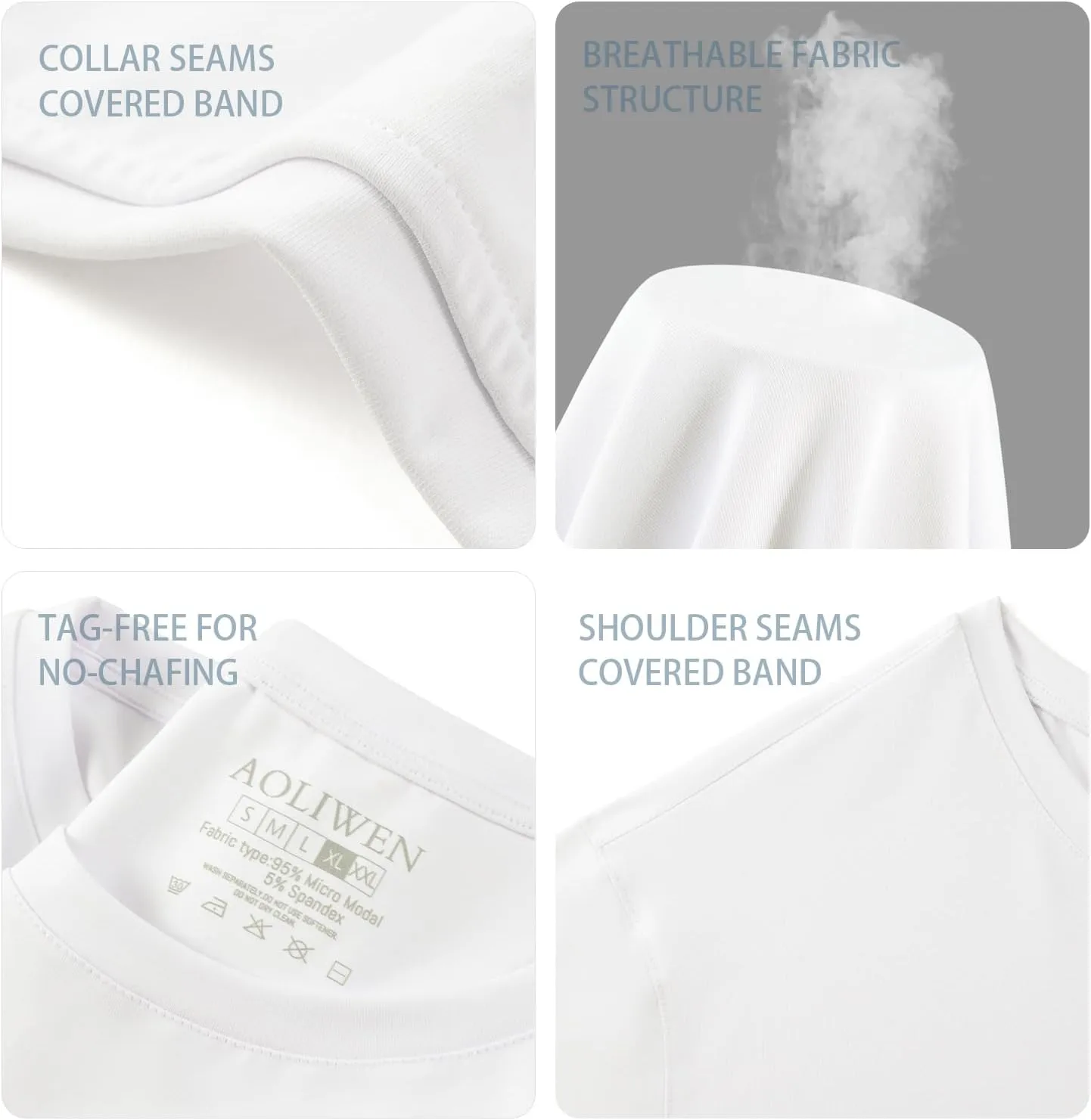 Mens T Shirt - Short Sleeve Crew Neck Soft Fitted Tees 3-Pack