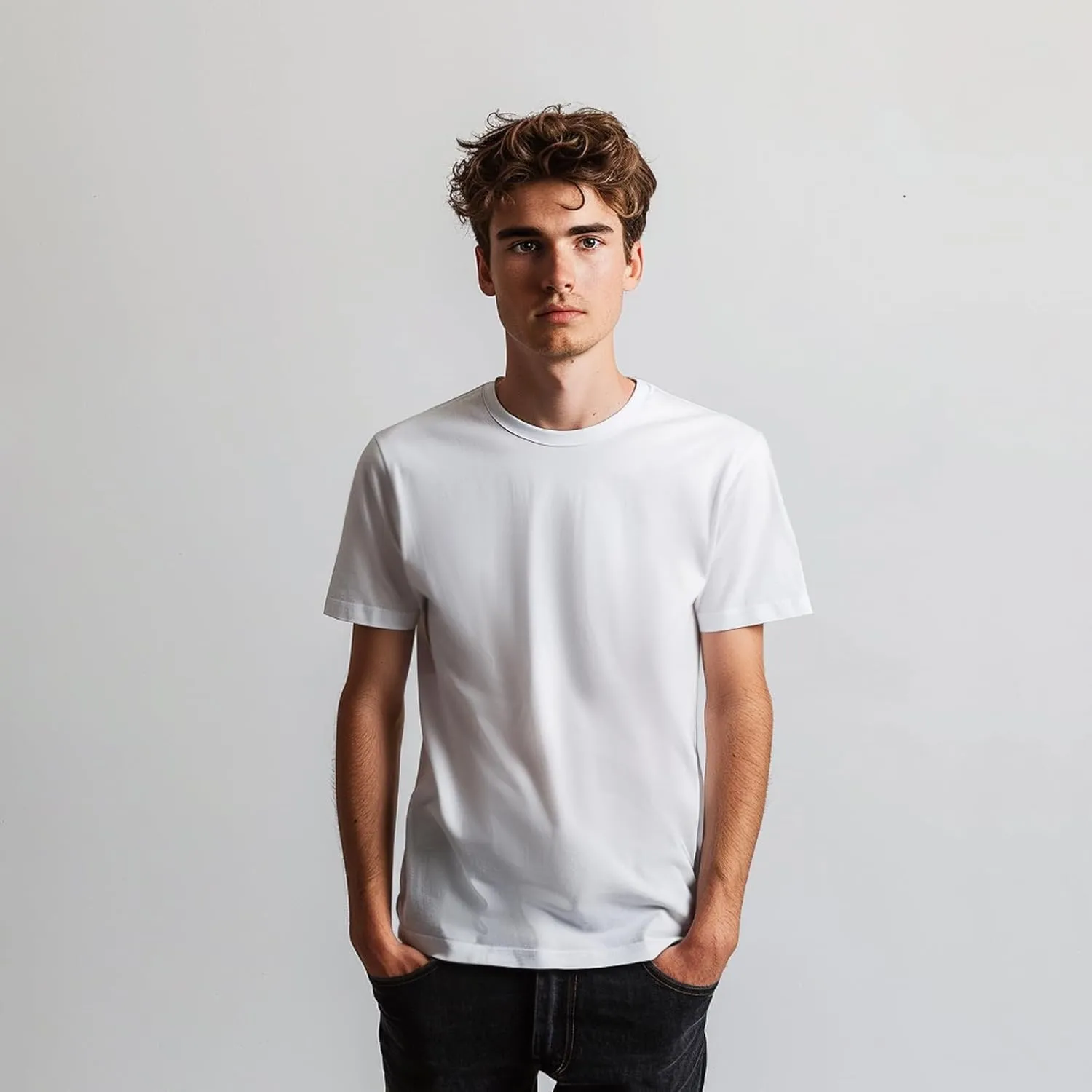 Mens T Shirt - Short Sleeve Crew Neck Soft Fitted Tees 3-Pack