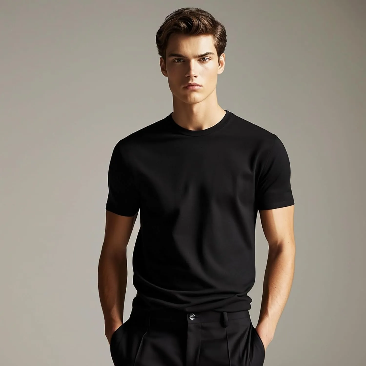 Mens T Shirt - Short Sleeve Crew Neck Soft Fitted Tees 3-Pack