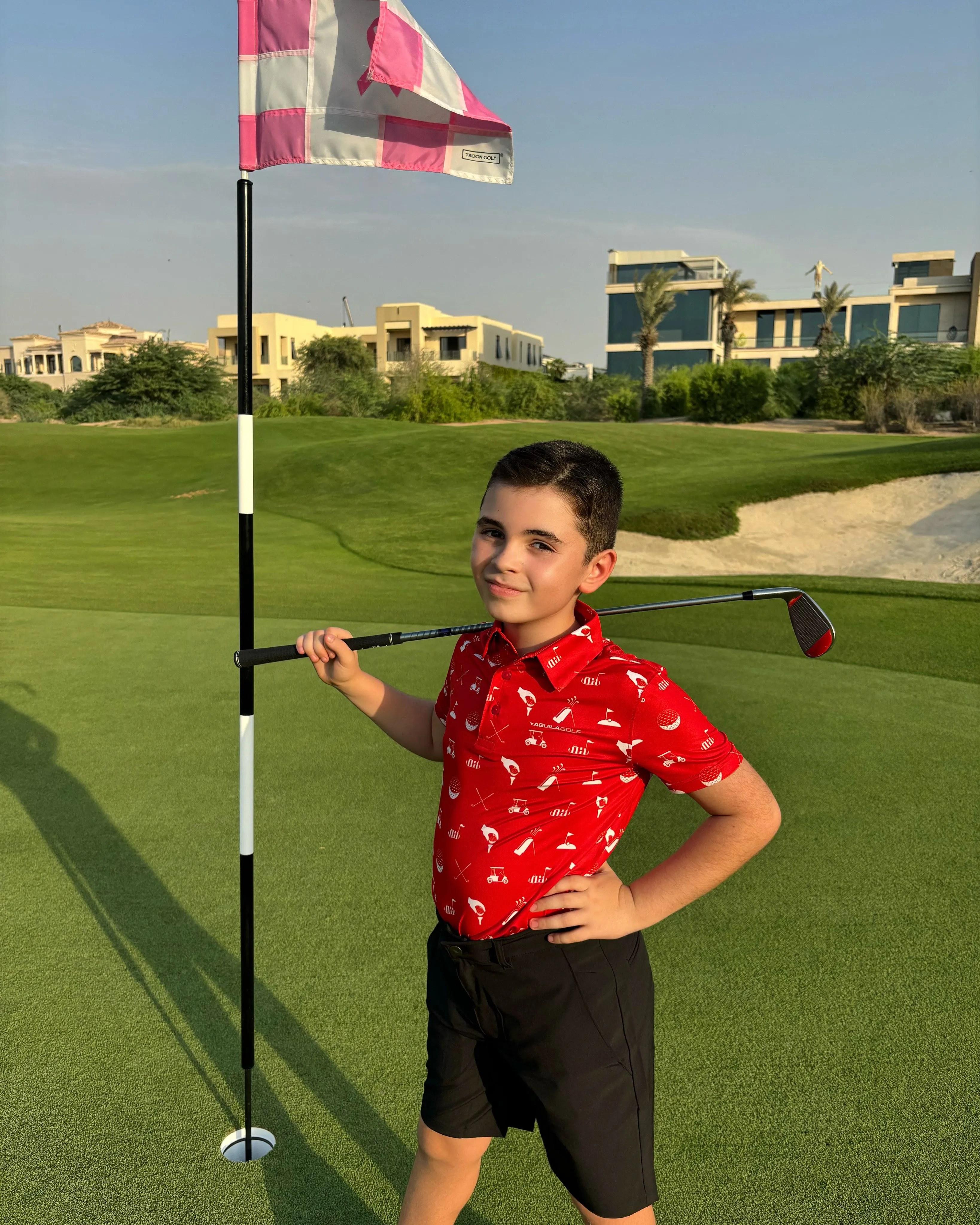 Moderno Red Caddy Kid's Golf Polo