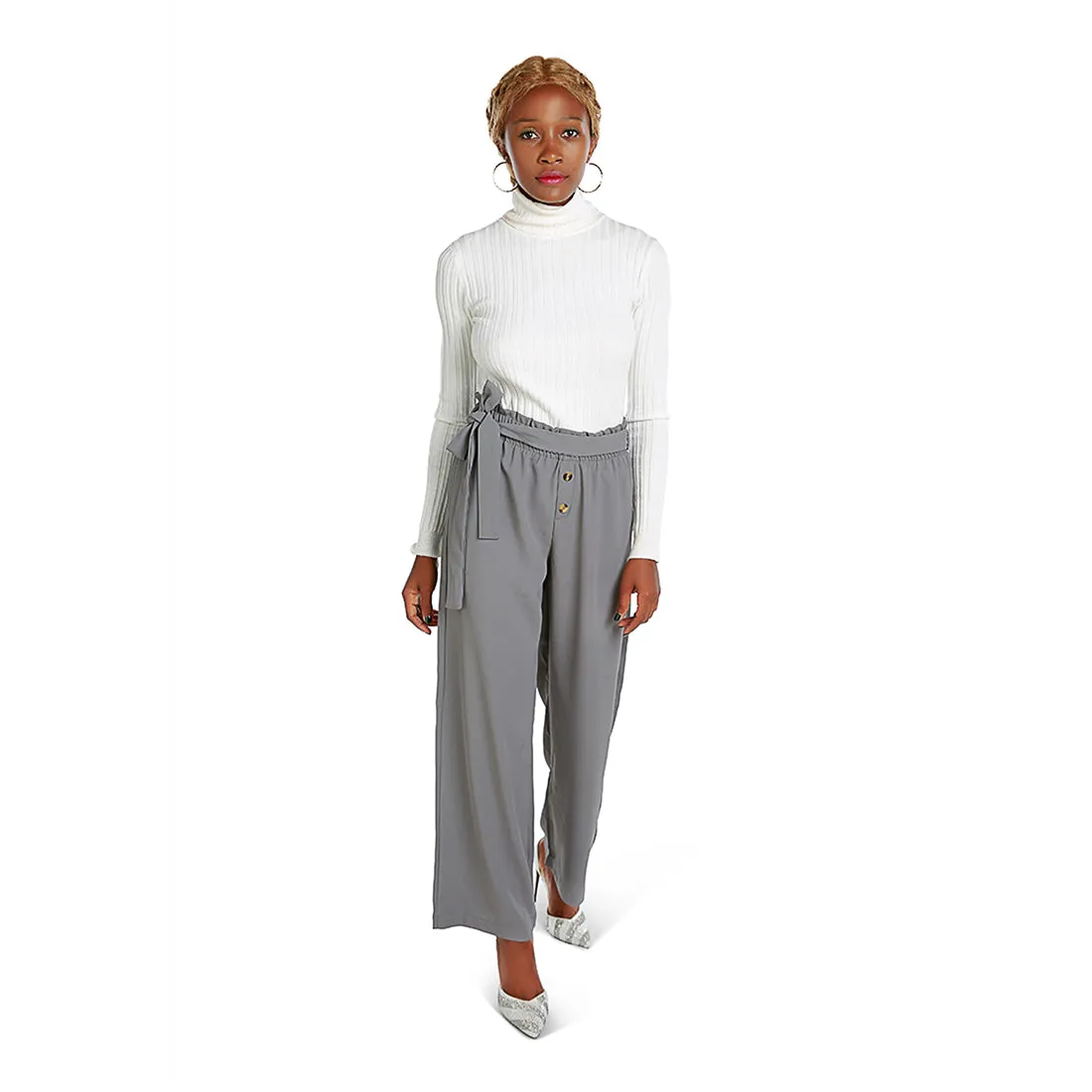 Multi Button High Waisted Pants