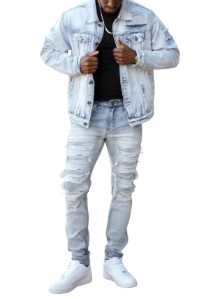 NicholesGifts Men Diamond Denim Jacket