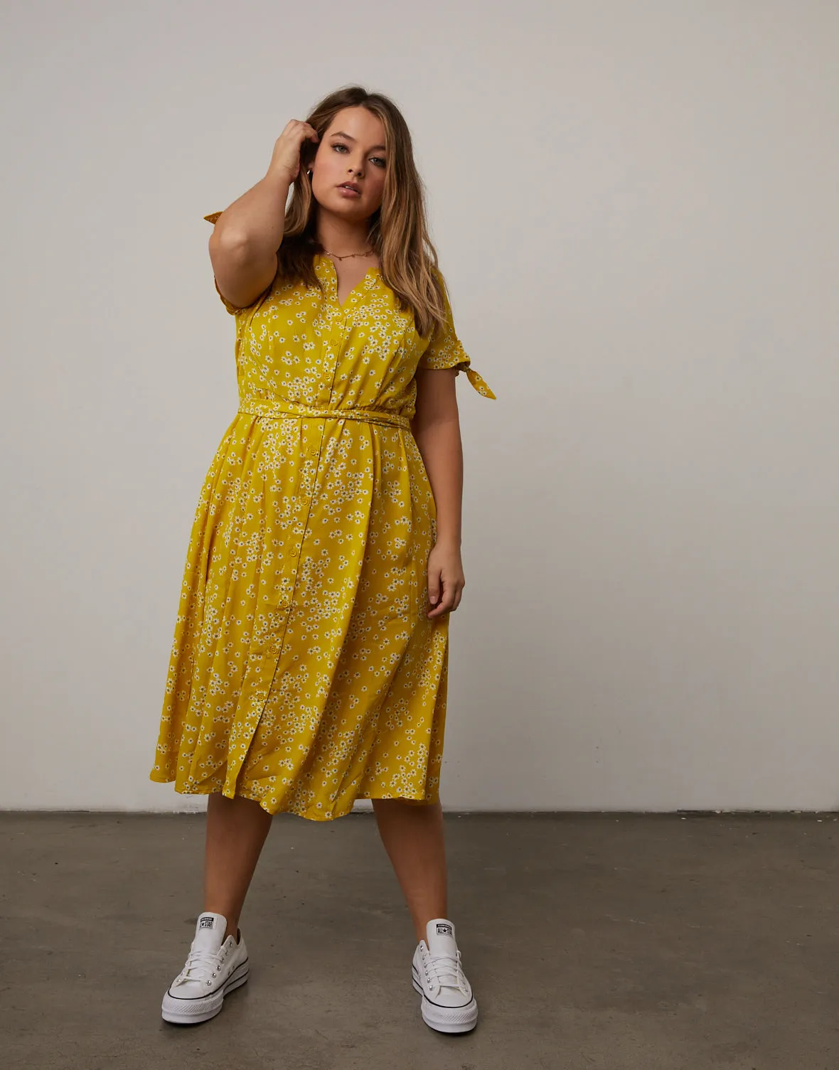 Plus Size Button Down Floral Sundress