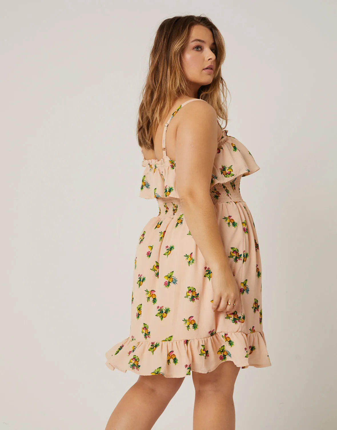 Plus Size Fruit Pattern Sundress