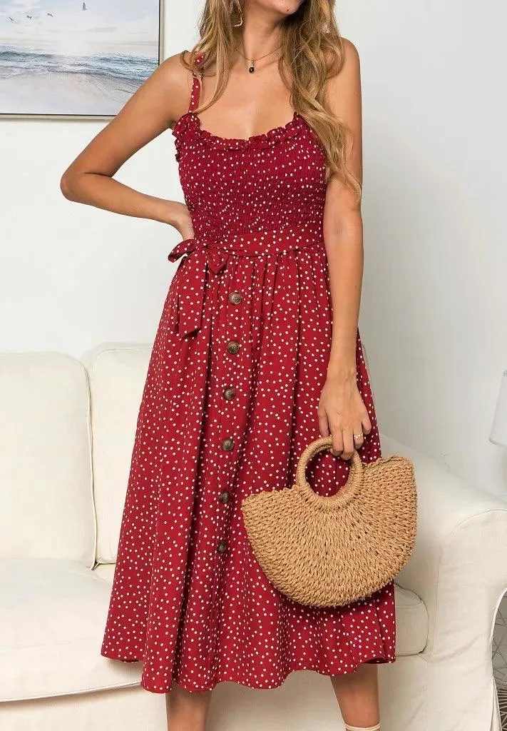 Polka Dot Sundress: Chic Sleeveless Summer Style Statement