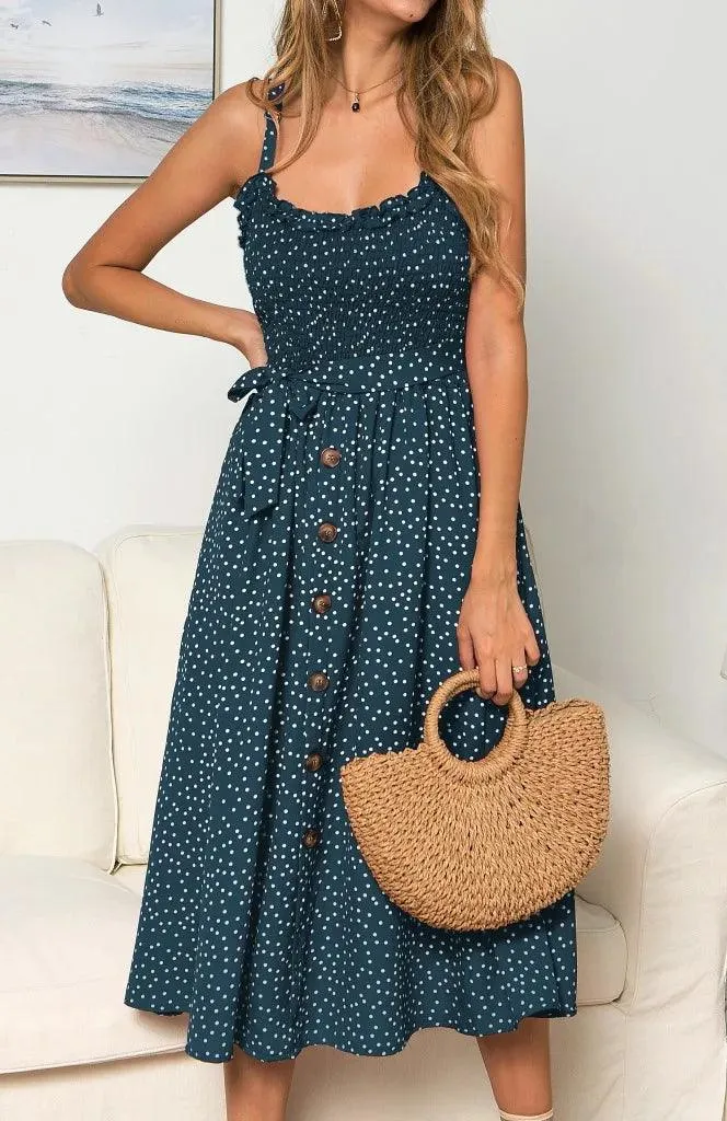 Polka Dot Sundress: Chic Sleeveless Summer Style Statement