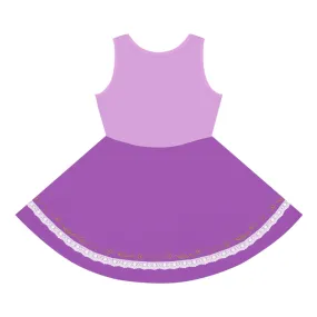 Rapunzel Inspired Girls' Sleeveless Sundress (AOP)