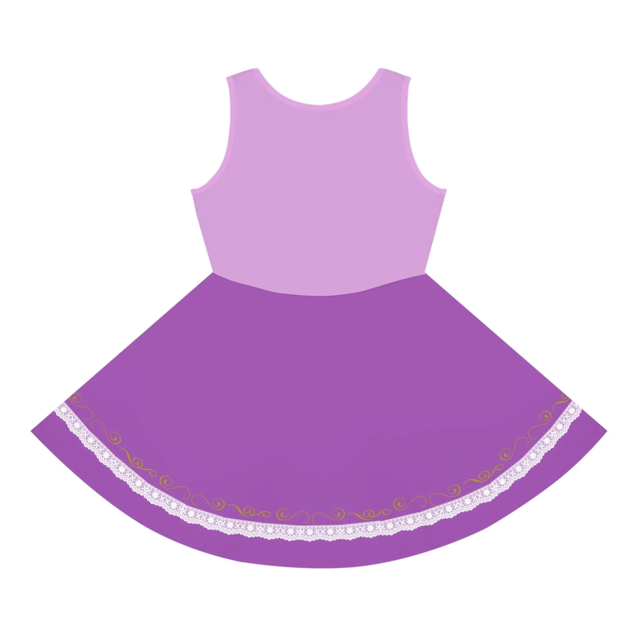 Rapunzel Inspired Girls' Sleeveless Sundress (AOP)